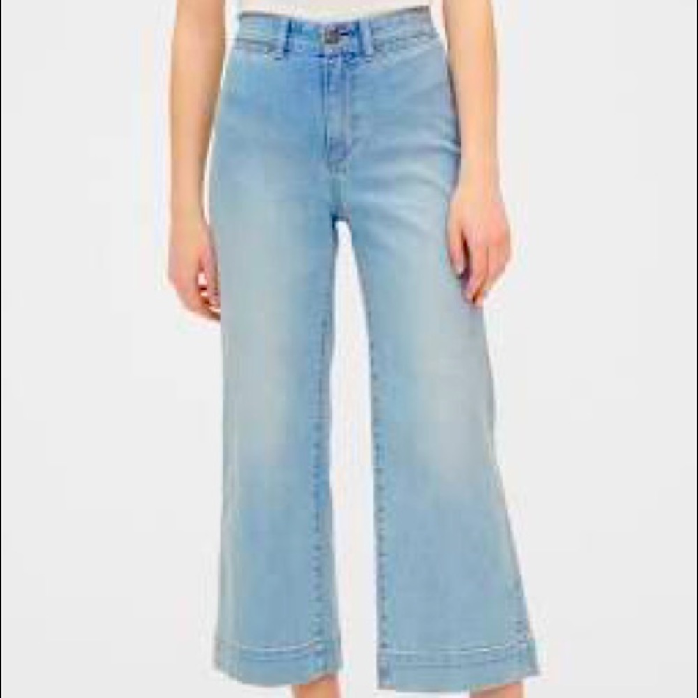 GAP High Rise Cropped Wide Leg Jeans Sz 8